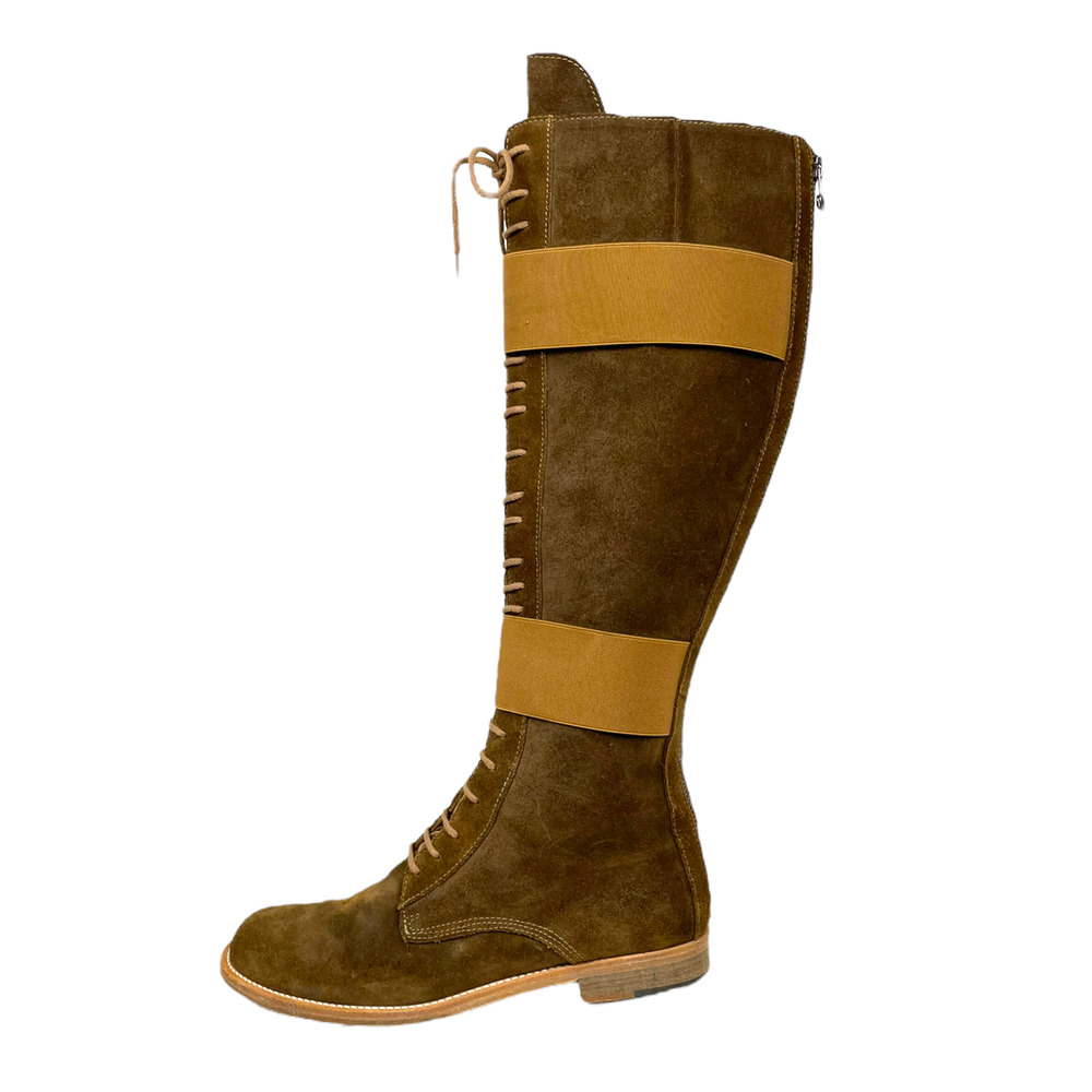 LD TUTTLE Women's Knee High Boots Lace Up ITALY Tan Size 38